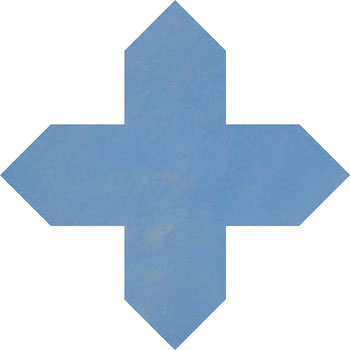 Mosaic House Moroccan tile Tanger Cement Cross C6 Pacific Blue  solid cement, encaustic, loose, size 